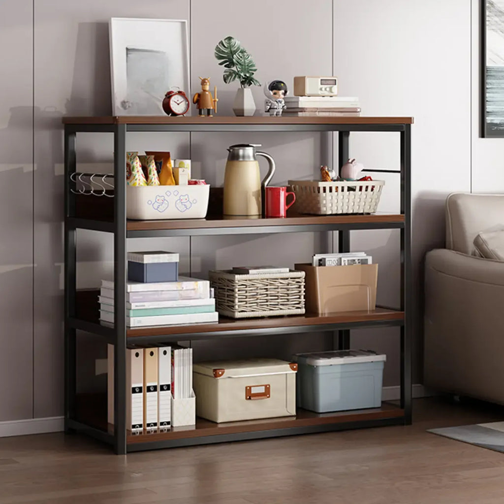 Steel Open Back White Vertical Bookcase with Storage