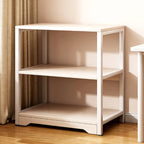 Steel Open Back White Vertical Bookcase with Storage