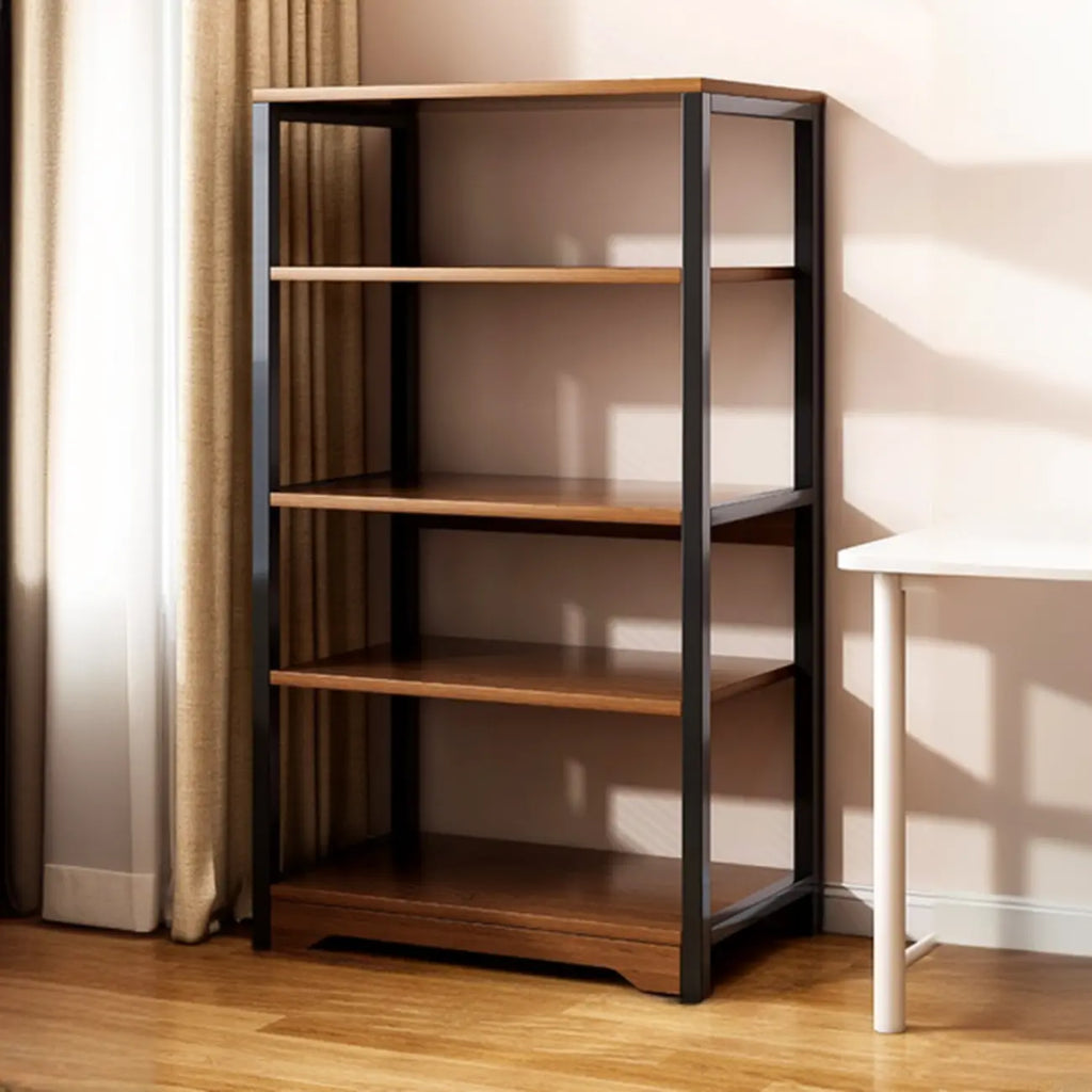 Steel Open Back White Vertical Bookcase with Storage