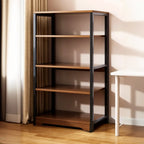 Steel Open Back White Vertical Bookcase with Storage