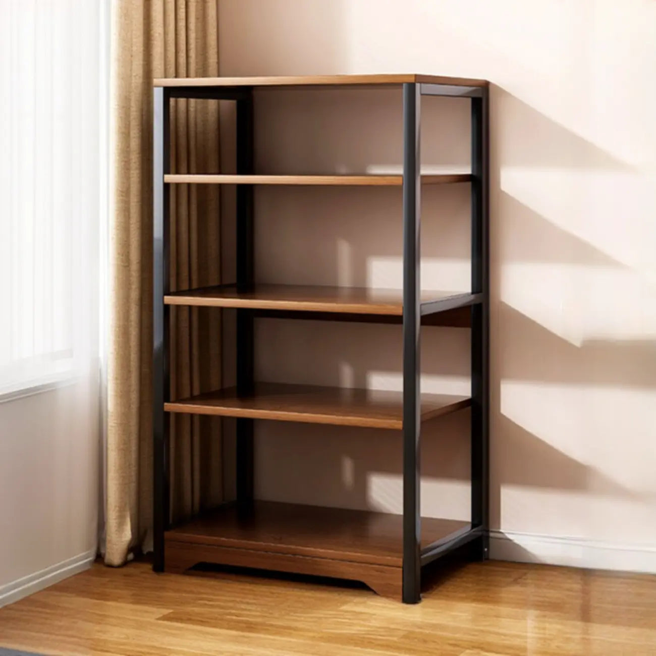 Steel Open Back White Vertical Bookcase with Storage