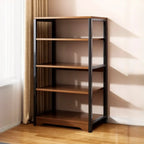 Steel Open Back White Vertical Bookcase with Storage