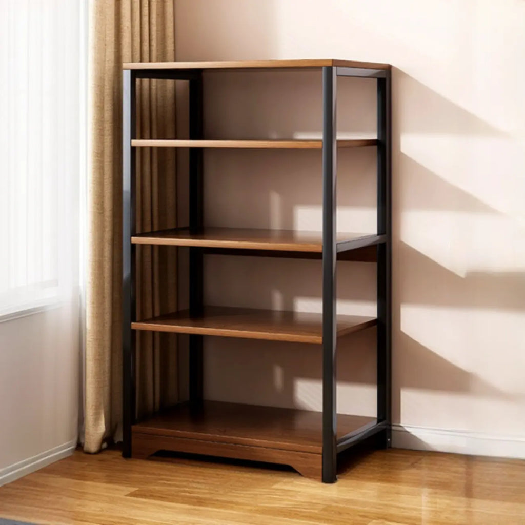 Steel Open Back White Vertical Bookcase with Storage