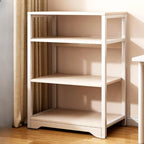 Steel Open Back White Vertical Bookcase with Storage