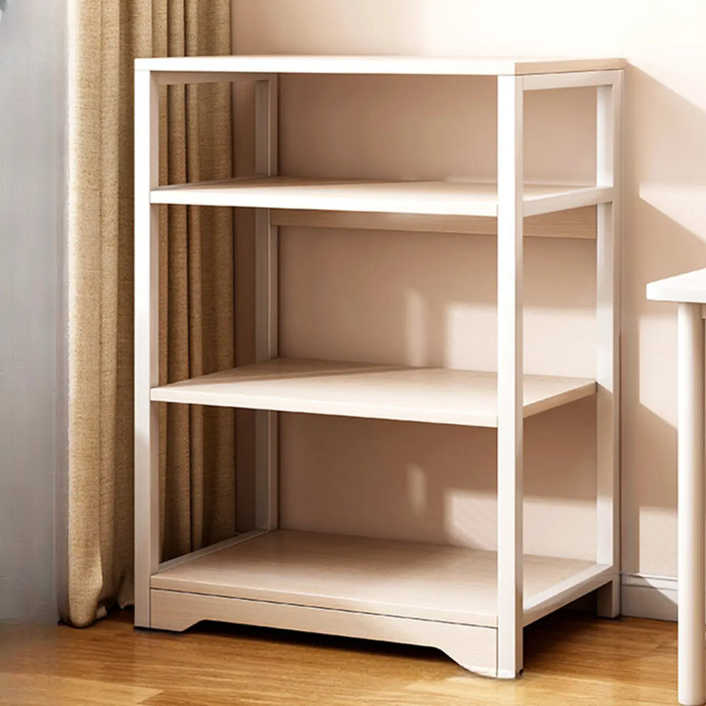 Steel Open Back White Vertical Bookcase with Storage