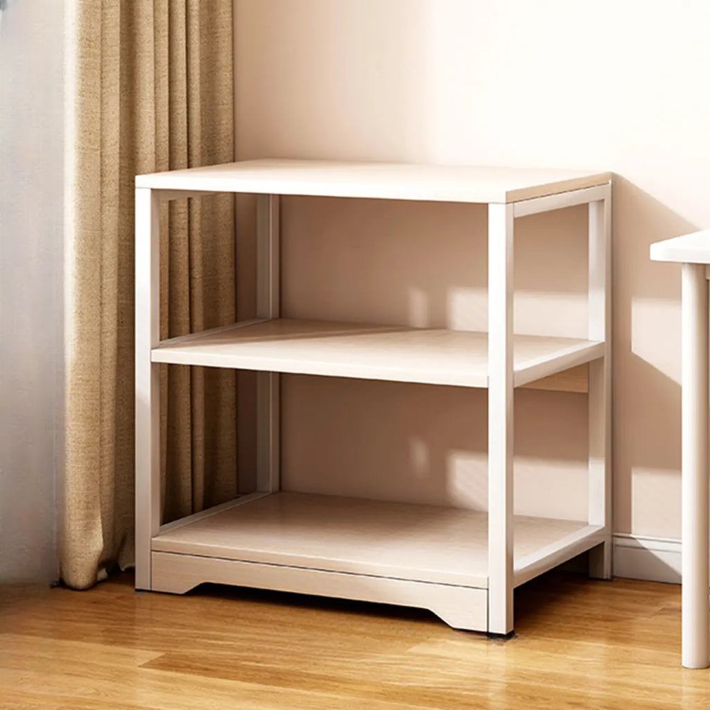 Steel Open Back White Vertical Bookcase with Storage