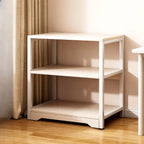 Steel Open Back White Vertical Bookcase with Storage