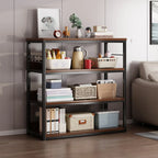 Steel Open Back White Vertical Bookcase with Storage