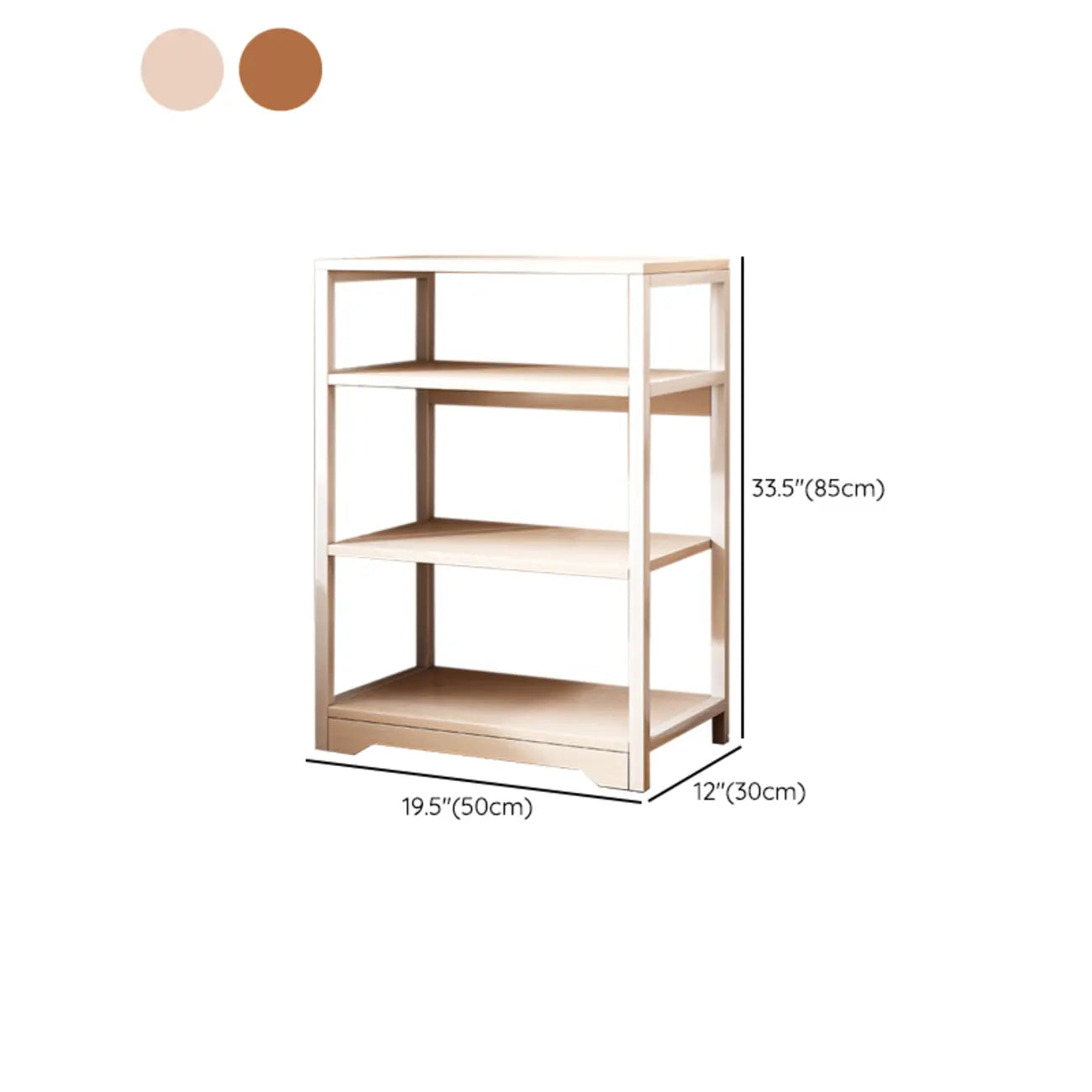 Steel Open Back White Vertical Bookcase with Storage