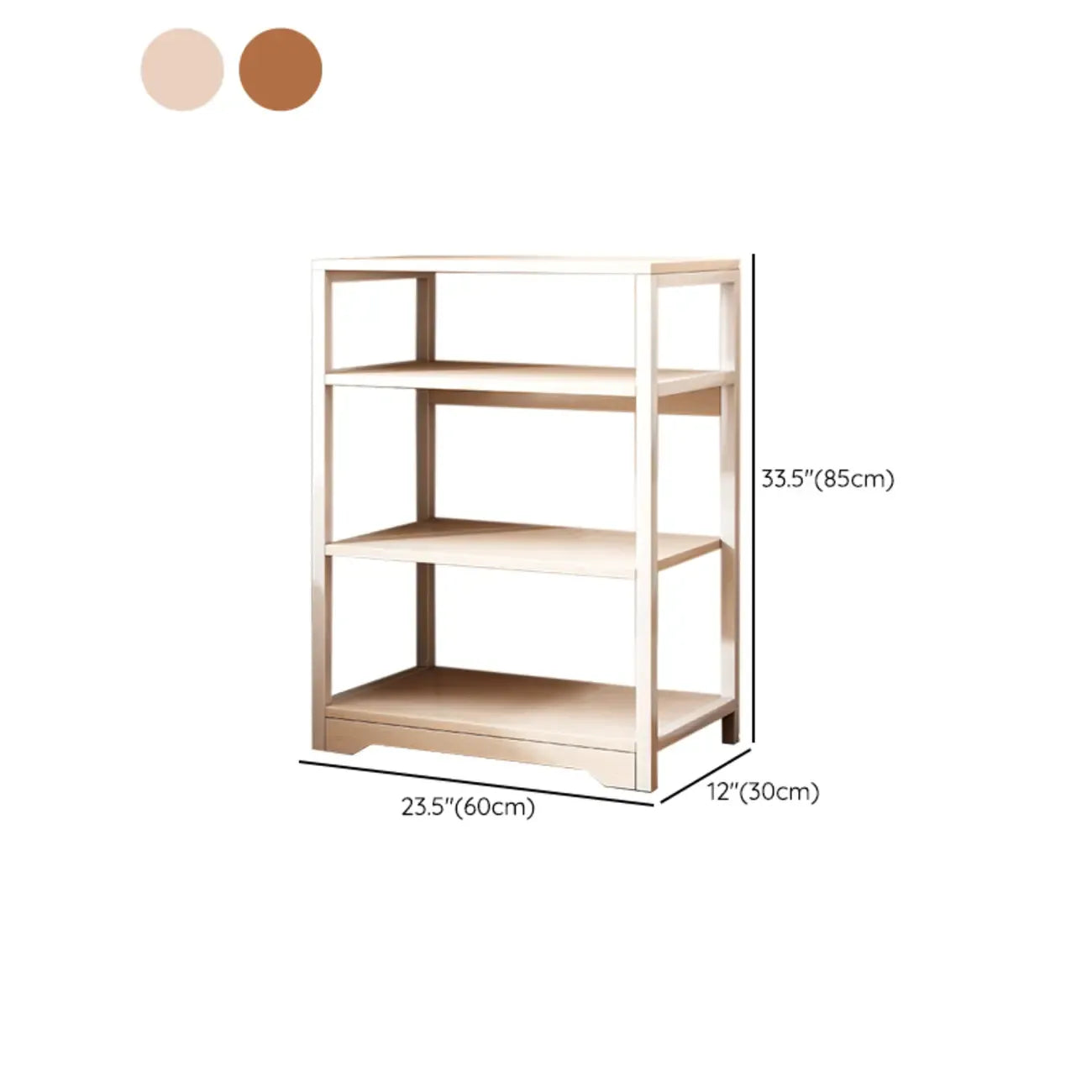 Steel Open Back White Vertical Bookcase with Storage