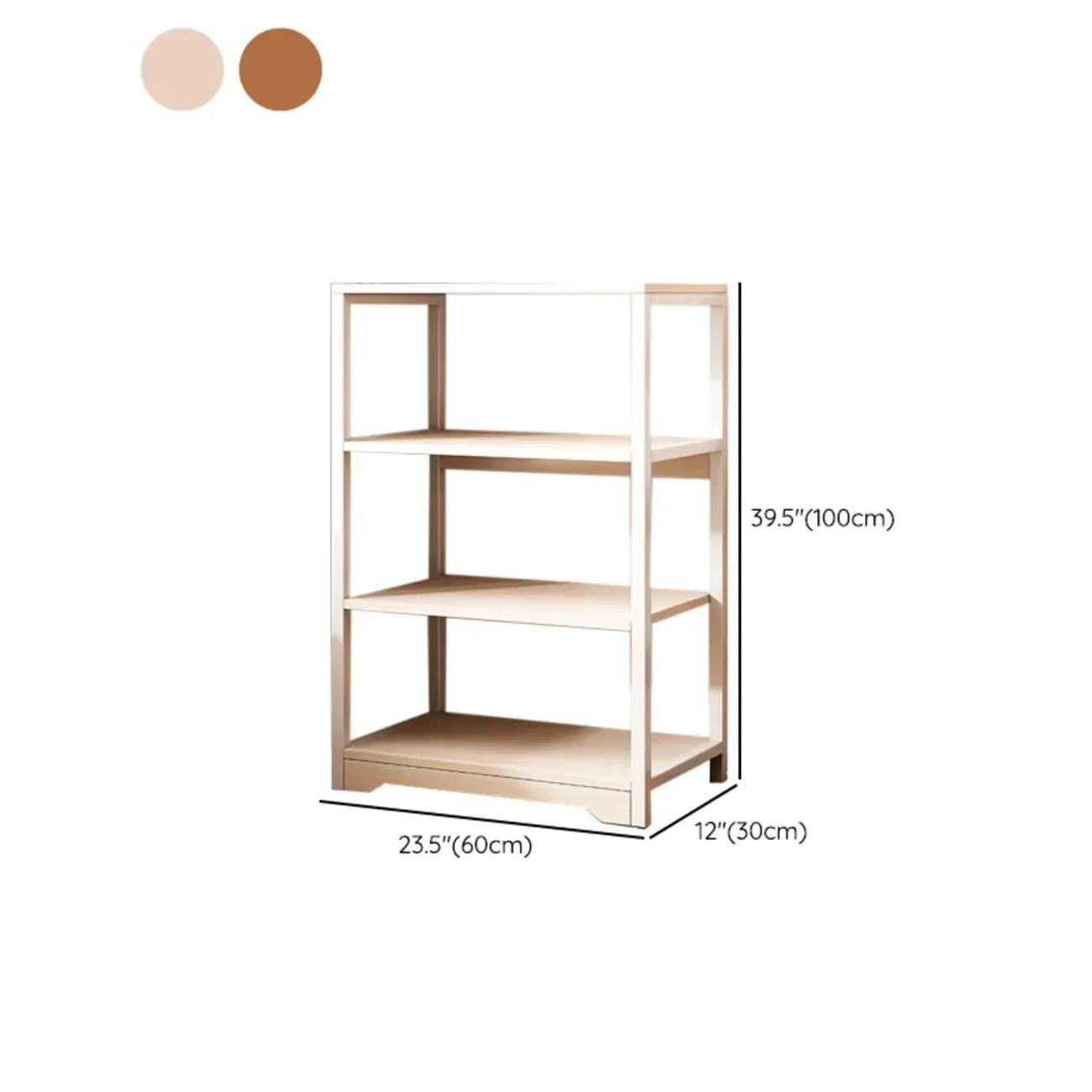 Steel Open Back White Vertical Bookcase with Storage