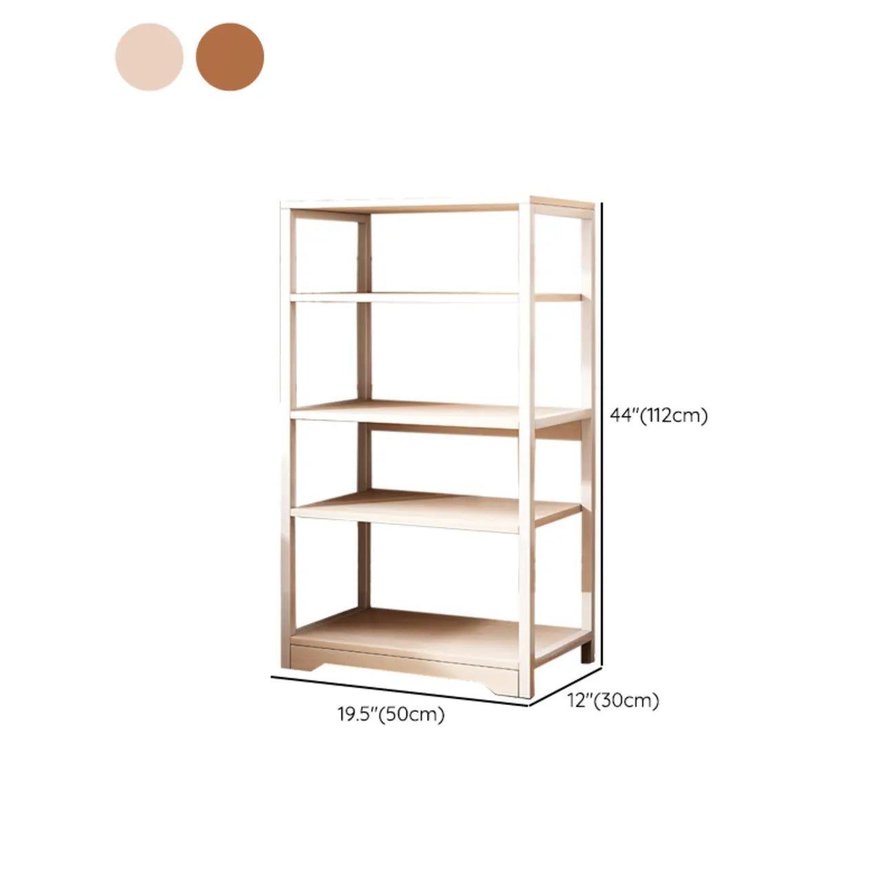 Steel Open Back White Vertical Bookcase with Storage