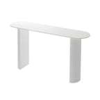 Scandinavian Oblong Black Stone Ribbed Steel Bar Tables