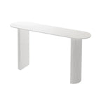 Scandinavian Oblong Black Stone Ribbed Steel Bar Tables