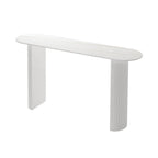 Scandinavian Oblong Black Stone Ribbed Steel Bar Tables