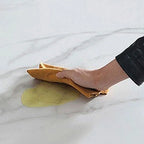 Scandinavian Oblong Black Stone Ribbed Steel Bar Tables