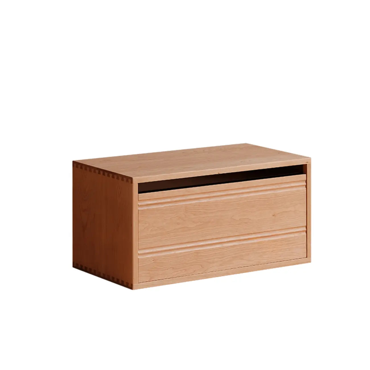 Simple Wood Brown Horizontal Bookcase with Drawers