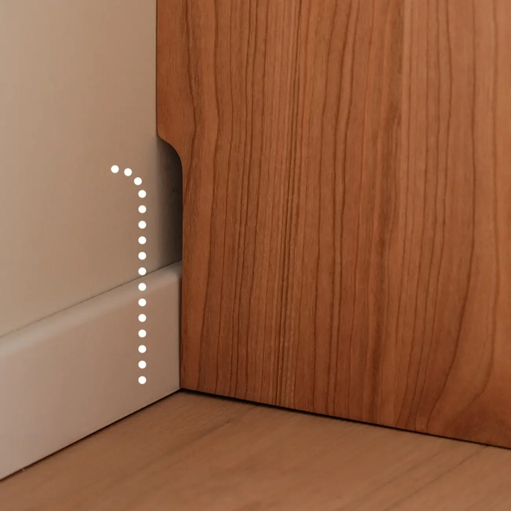 Simple Wood Brown Horizontal Bookcase with Drawers