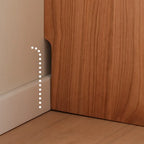 Simple Wood Brown Horizontal Bookcase with Drawers