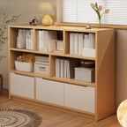 Low Horizontal White Wood Cube Bookcase