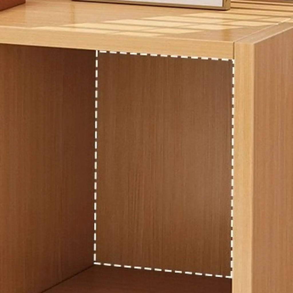 Low Horizontal White Wood Cube Bookcase