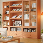 78.7''H Modern Cherry Wood 5-Tier Display Bookcase
