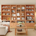 78.7''H Modern Cherry Wood 5-Tier Display Bookcase