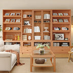 78.7''H Modern Cherry Wood 5-Tier Display Bookcase