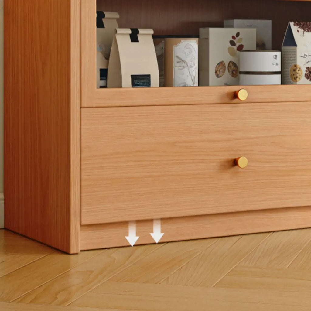 78.7''H Modern Cherry Wood 5-Tier Display Bookcase