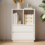 Modern Closed Back 3-Tier White Wood Storage Bookcase