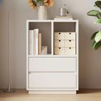 Modern Closed Back 3-Tier White Wood Storage Bookcase