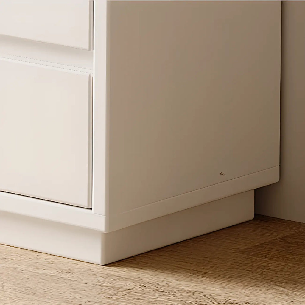 Modern Closed Back 3-Tier White Wood Storage Bookcase