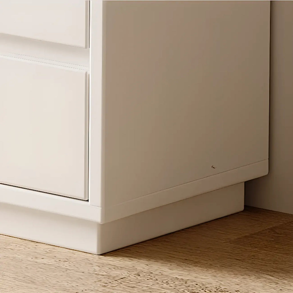 Modern Closed Back 3-Tier White Wood Storage Bookcase