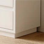 Modern Closed Back 3-Tier White Wood Storage Bookcase