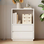 Modern Closed Back 3-Tier White Wood Storage Bookcase