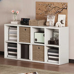 Simple Walnut 8-Cube Wood Bookcase