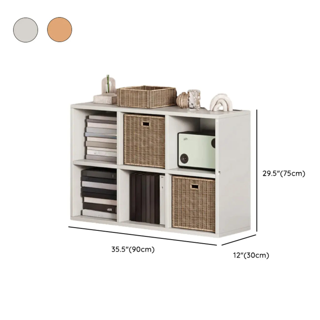 Simple Walnut 8-Cube Wood Bookcase