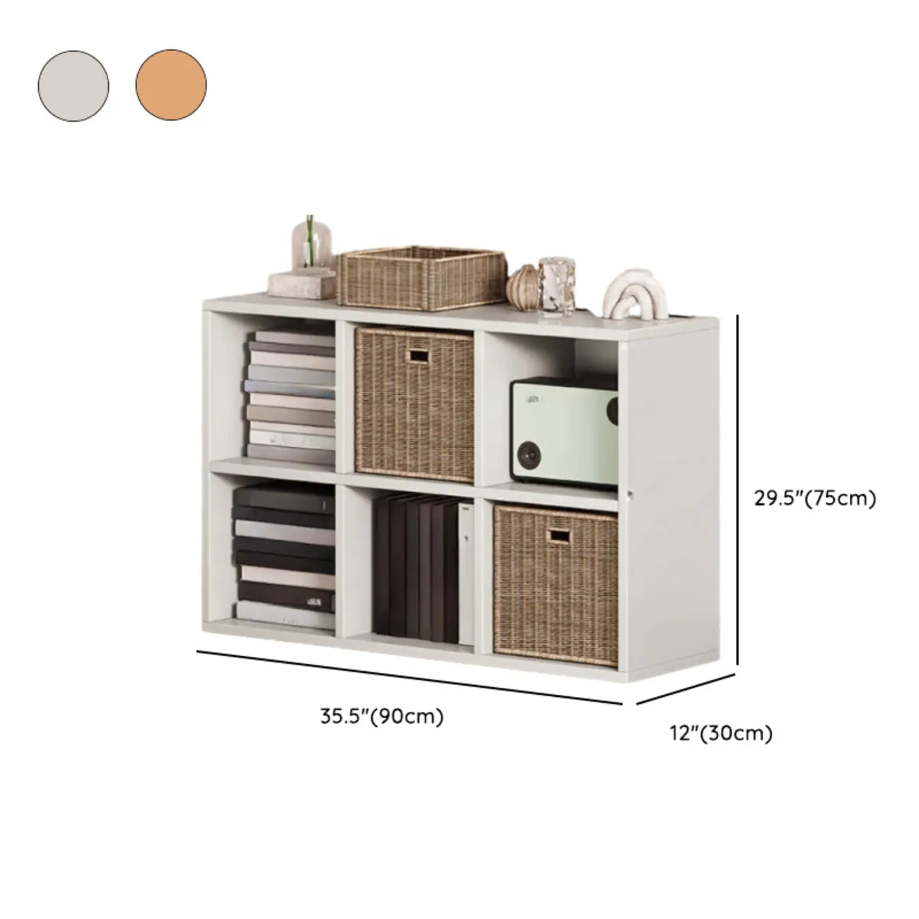 Simple Walnut 8-Cube Wood Bookcase