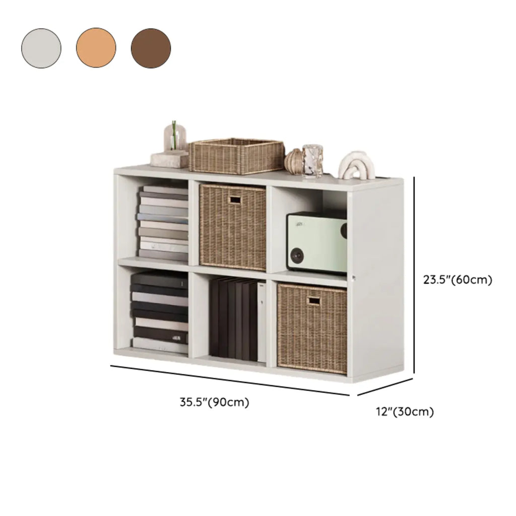 Simple Walnut 8-Cube Wood Bookcase