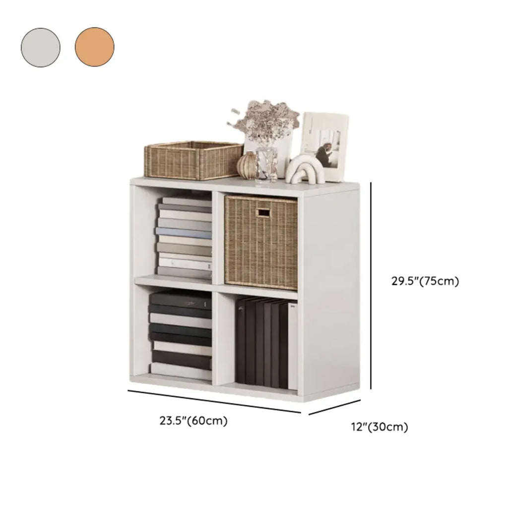 Simple Walnut 8-Cube Wood Bookcase