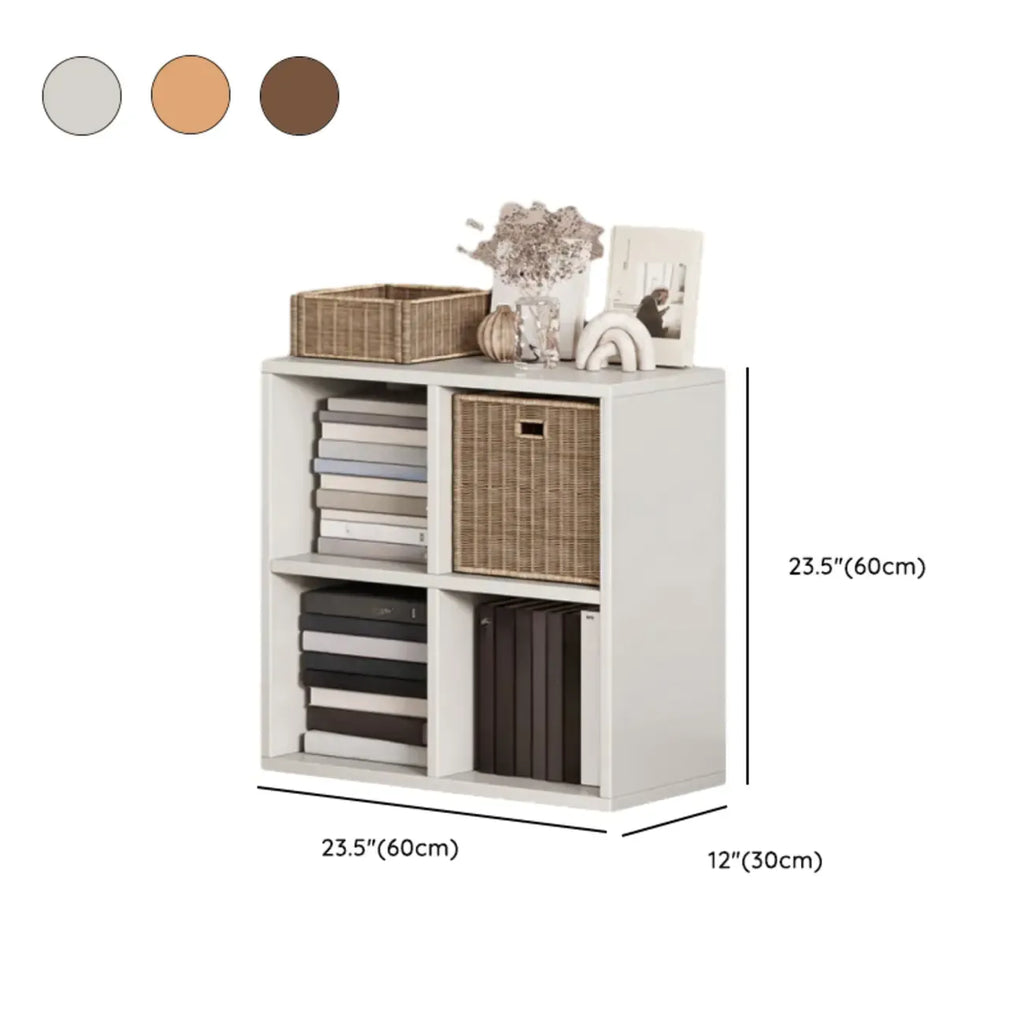 Simple Walnut 8-Cube Wood Bookcase