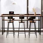 Modern Brown Tray Top Wooden Iron Shelf Bar Tables