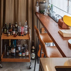 Modern Cocoa Four Legs Wooden Metal Bar Tables for Bistro