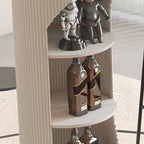 Modern White Stone Ribbed Iron 3-Layer Storage Bar Tables