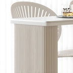 Modern White Stone Ribbed Iron 3-Layer Storage Bar Tables