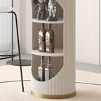 Modern White Stone Ribbed Iron 3-Layer Storage Bar Tables