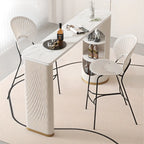 Modern White Stone Ribbed Iron 3-Layer Storage Bar Tables