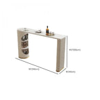 Modern White Stone Ribbed Iron 3-Layer Storage Bar Tables