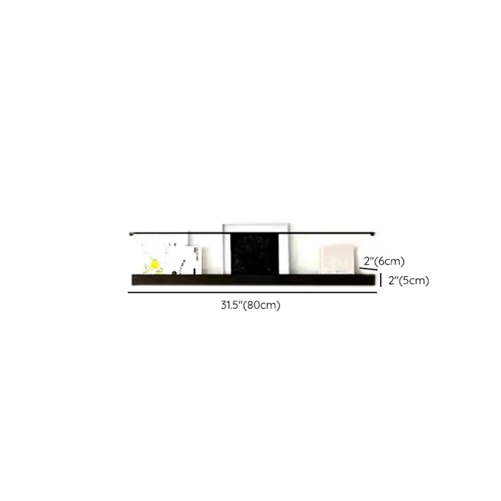 Simple Black Metal Wall-Mounted Bookshelf Set
