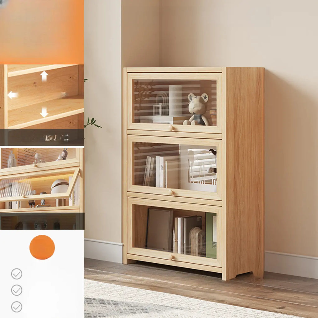 Classic Natural Finish Solid Wood 5-Shelf Display Bookcase